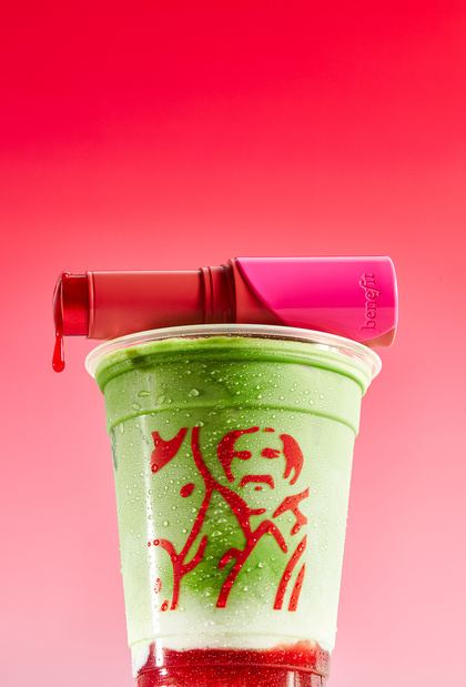 Vaso de bebida verde